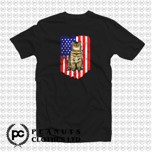 American Flag Exotic Shorthair T Shirt