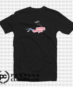 American Flag USA Free Diving Scuba Diver T Shirt