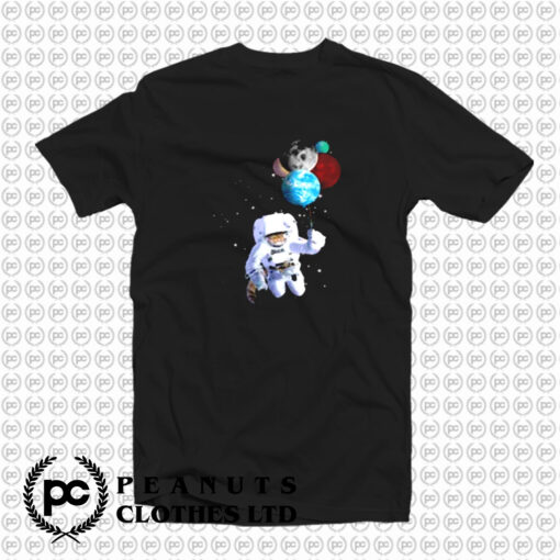 Astro Cat With Planet Balloons T Shirt