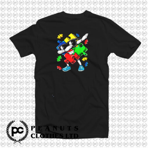 Autism Awareness Dabbing Puzzle Piece T Shirt