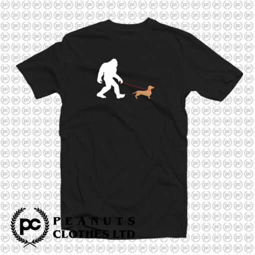 Bigfoot walking a daschund T Shirt