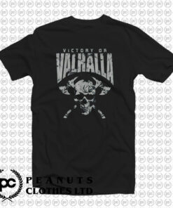 Black Victory or Valhalla Skull and Viking T Shirt