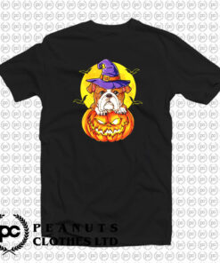 Bulldog Witch Pumpkin Halloween T Shirt