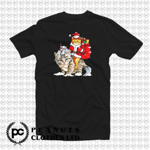 Cat Christmas Gifts Santa T Shirt