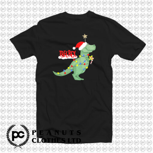 Christmas Tree T Rex Funny Parody T Shirt