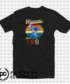 Custom Awesome Since 1980 Stitch T Shirt