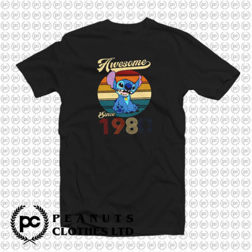 Custom Awesome Since 1980 Stitch T Shirt