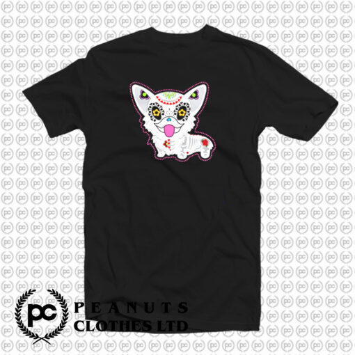 Dia De Los Muertos Sugar Skull Corgi T Shirt