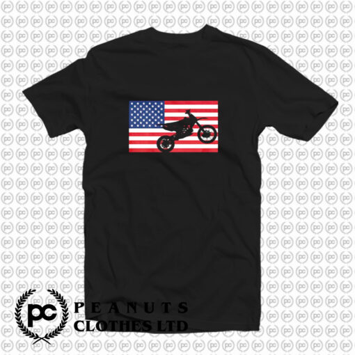 Dirt Bike American Flag Enduro T Shirt