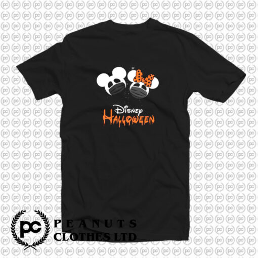 Disney Mickey and Minnie Halloween Quarantine Mask On Fun Together Holiday 007 T Shirt