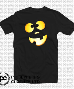 Dopey Halloween Pumpkin Jack O Lantern Face T Shirt