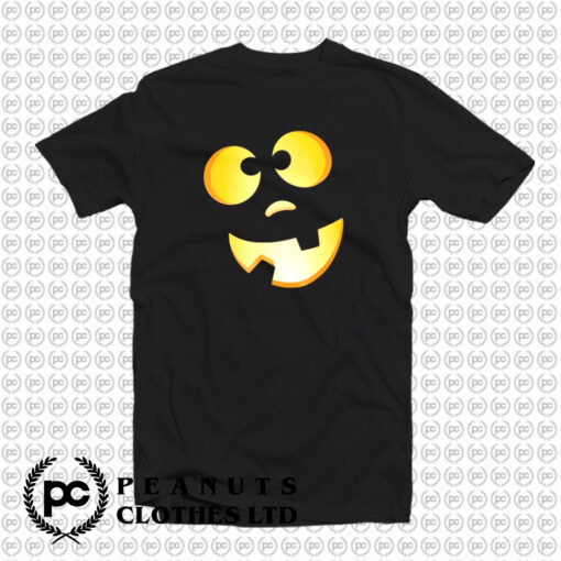 Dopey Halloween Pumpkin Jack O Lantern Face T Shirt