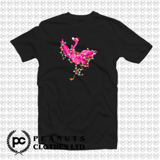 Flamingo Light Santa T Shirt