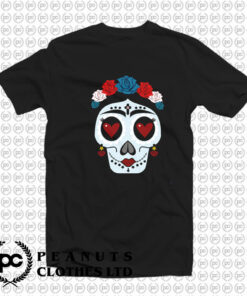 Flower Hearts Sugar Skull T Shirt