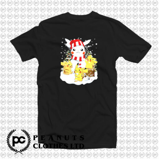 Funny Pikachu Snowman Christmas T Shirt