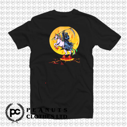 Grim Reaper With Unicorn T Shirt