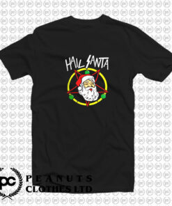 Hail Metal Santa Rock Pentagram Devil Funny T Shirt