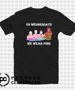 Halloween horror characters on Wednesdays we wear pink T Shirt