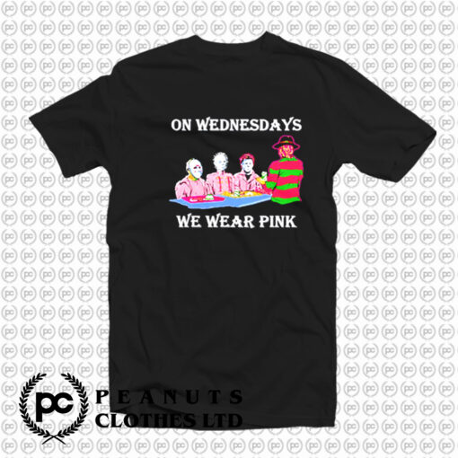 Halloween horror characters on Wednesdays we wear pink T Shirt