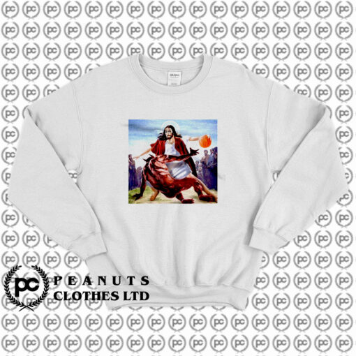 Jesus Crossing Up Satan Basketball Sweatshirt