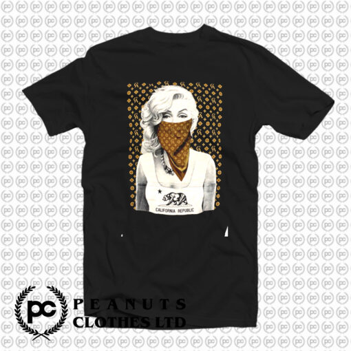 Marilyn Monroe with CA Bandana Brown T Shirt