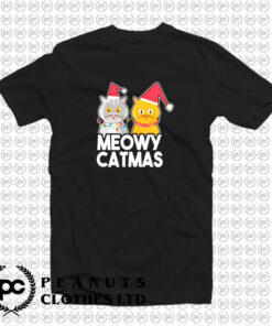 Meowy Catmas Funny Christmas Cat T Shirt