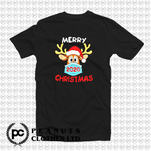 Merry Christmas 2022 Quarantine Reindeer Mask Christmas T Shirt