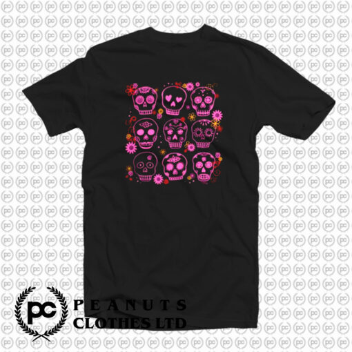 Mexican Pink Sugar Skulls T Shirt