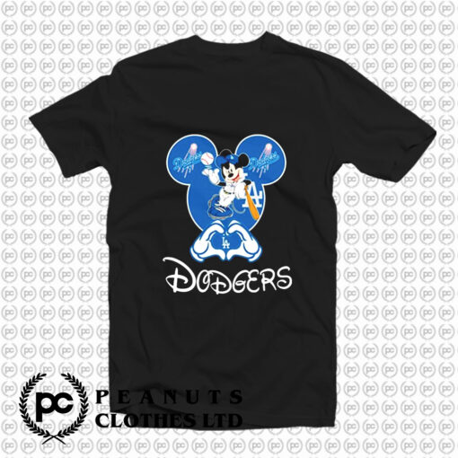 Mickey Mouse Loves Los Angeles Dodgers T Shirt