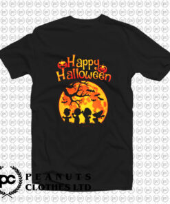 Peanut Snoopy And Charlie Brown Happy Halloween Pumpkin Moon T Shirt