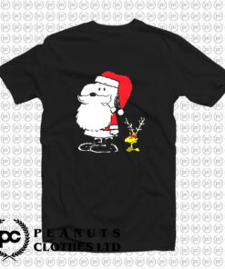 Peanuts Snoopy Woodstock Antlers Santa Claus T Shirt