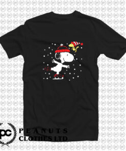 Peanuts Snoopy and Woodstock Skate Holiday T Shirt