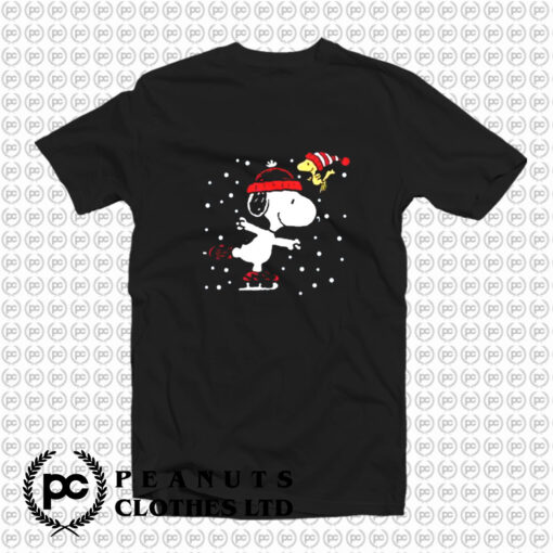 Peanuts Snoopy and Woodstock Skate Holiday T Shirt