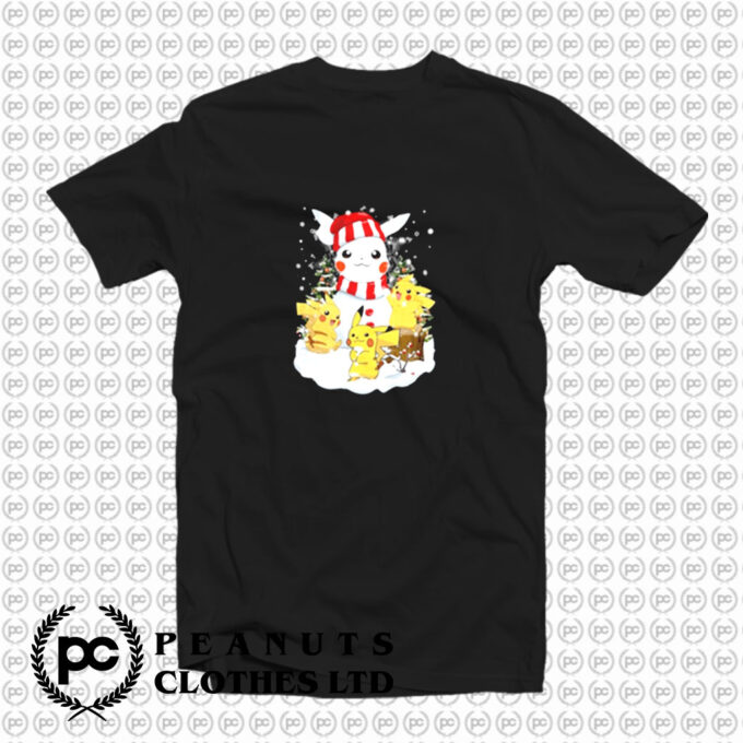 Pikachu Snowman Christmas Holiday T Shirt