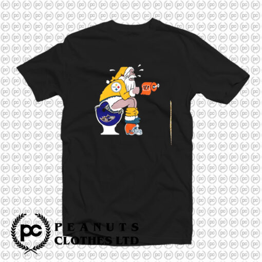 Pittsburgh Steelers Santa Baltimore Ravens Toilet T Shirt