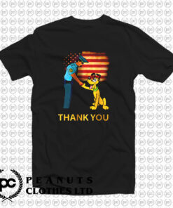 Pluto Cartoon Dog Thank You USA Police T Shirt