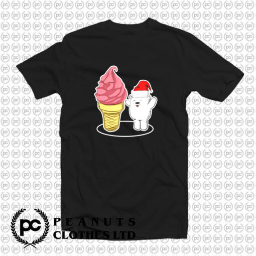 Polar Bear With Hat And Soft Ice Cream T Shirt