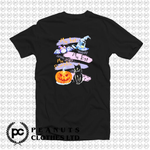 Pumpkin Black Cat Halloween T Shirt