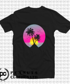 Retro 80s Aesthetic Sunset In A Circle T Shirt