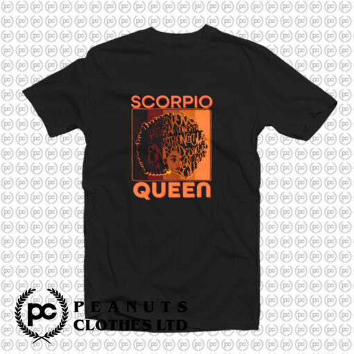 Retro Scorpio Queen Afro Woman T Shirt