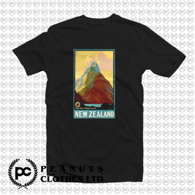 Vintage New Zealand Mitre Peak Mountain T Shirt