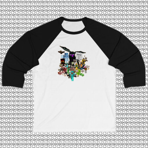 All Character Minecraft Raglan Tee