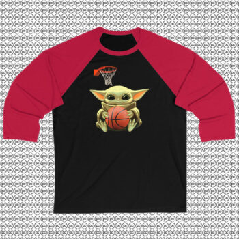 Baby Yoda Playing Basketball T Shirt Raglan Tee