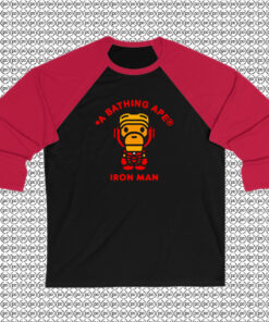 Bape A Bathing Ape x Marvel Iron Man Raglan Tee