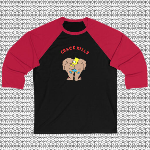 Bart Simpson Crack Kills Simpsons Raglan Tee