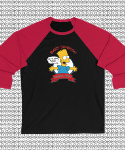 Bart Simpson Radical Dude Cartoon Raglan Tee