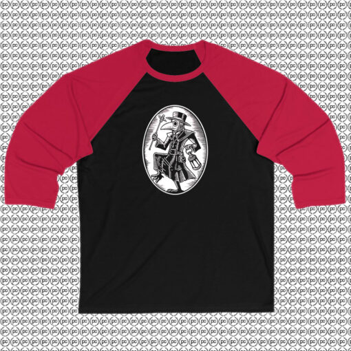 Black Death Plague Doctor Frame Raglan Tee