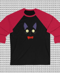 Black Kitty Cute Raglan Tee