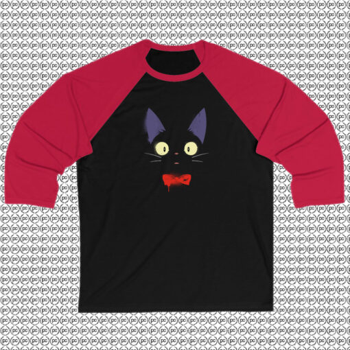 Black Kitty Cute Raglan Tee