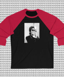 Bob Dylan Playing Harmonica Raglan Tee